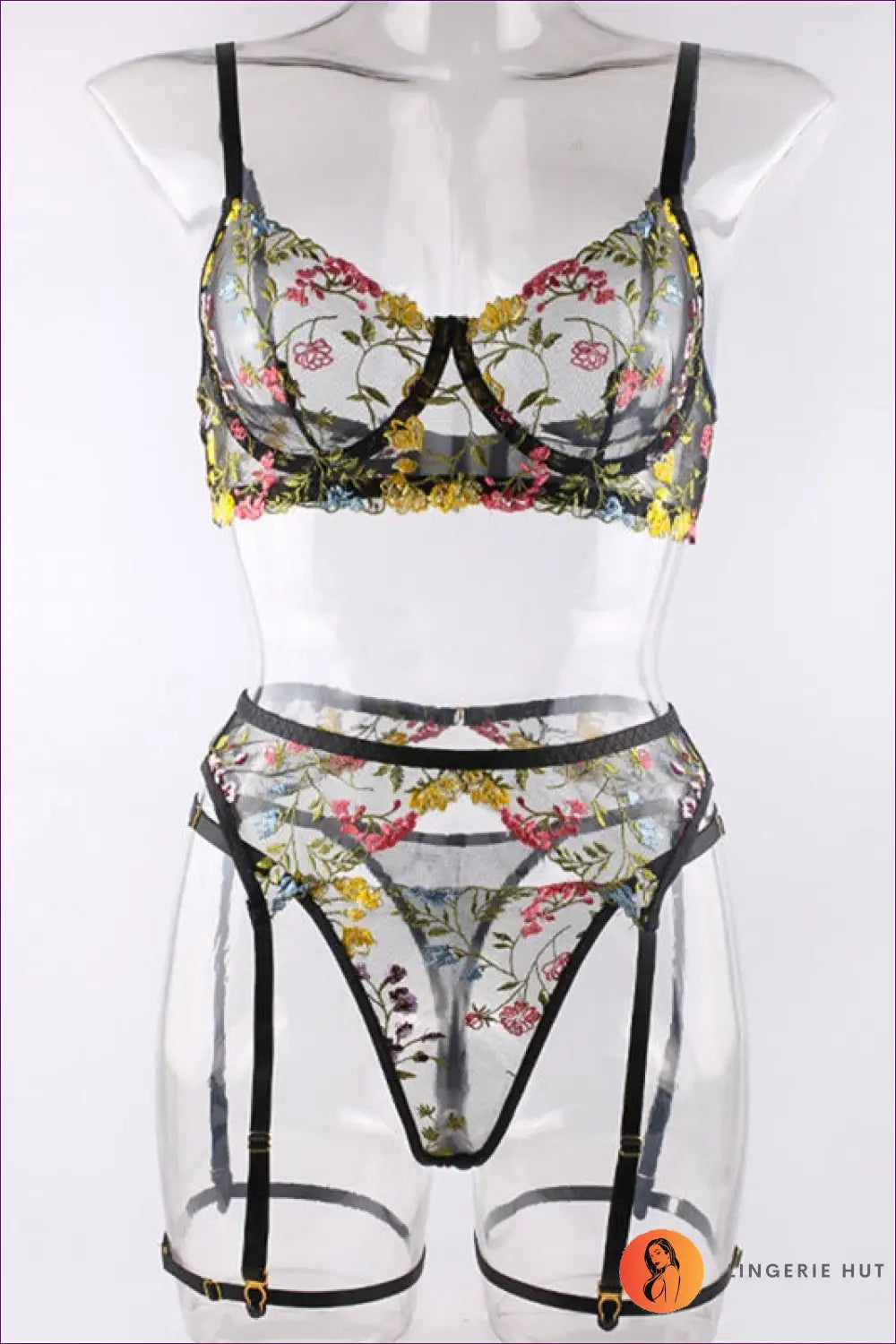 Elegant Enchantress, Indulge In Allure With The Exquisite Embroidery And Floral Pattern! Embrace Sensuality