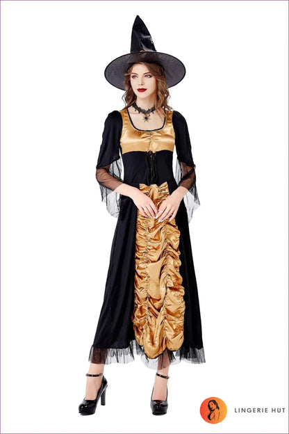 Enchanting Witch Costume - Bewitching Elegance for Costume, Halloween,