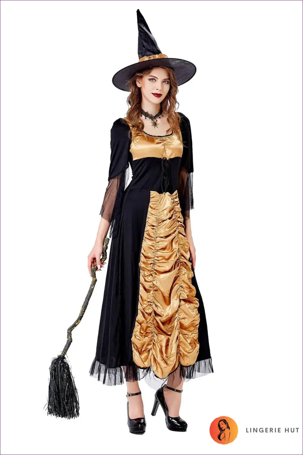 Enchanting Witch Costume - Bewitching Elegance for Costume, Halloween,