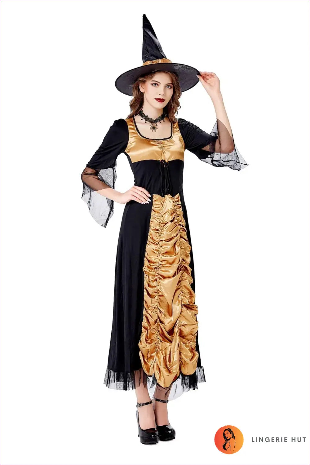 Enchanting Witch Costume - Bewitching Elegance for Costume, Halloween,