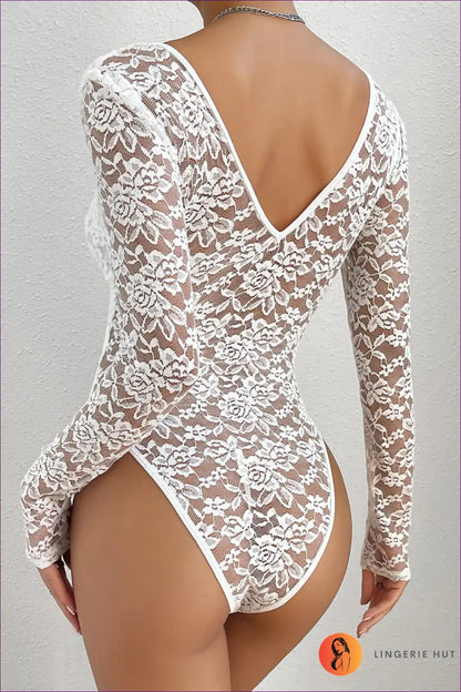 Ignite Passion With Our Enticing V-neck Lace Bodysuit. Seductive, Sophisticated, And Oh-so-alluring. Get Yours