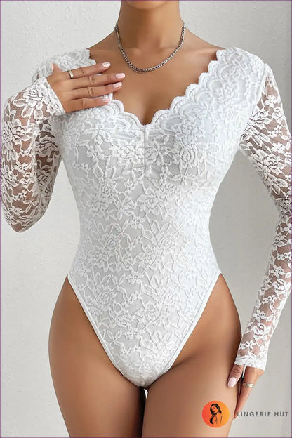 Ignite Passion With Our Enticing V-neck Lace Bodysuit. Seductive, Sophisticated, And Oh-so-alluring. Get Yours