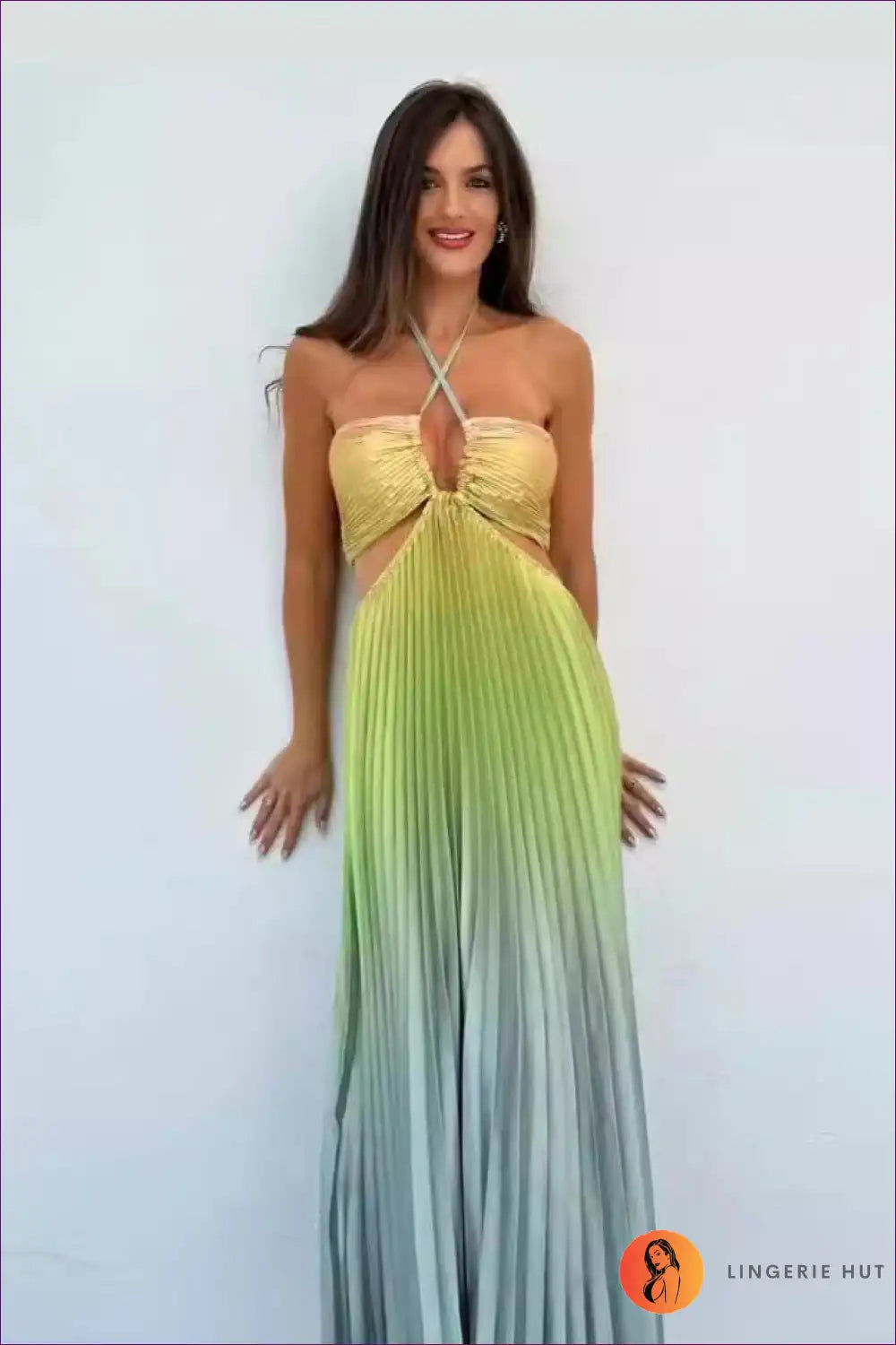 Ethereal Gradient Maxi Dress ?? Flowing Elegance in Colour for Boho, Casual, Cutout, Dress, Glamour