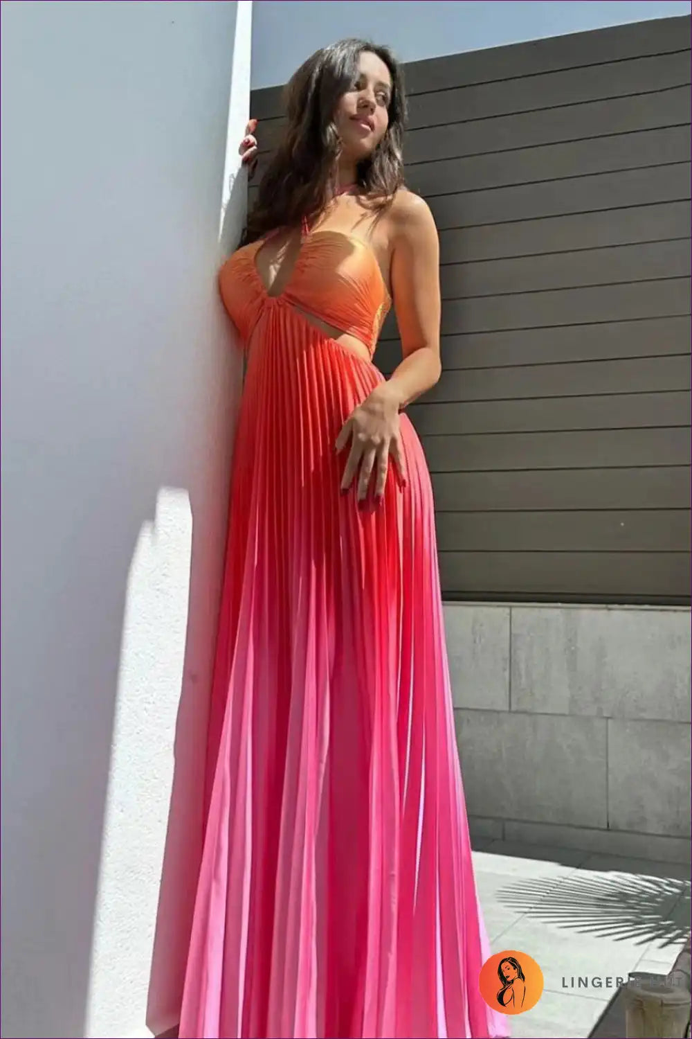 Ethereal Gradient Maxi Dress ?? Flowing Elegance in Colour for Boho, Casual, Cutout, Dress, Glamour