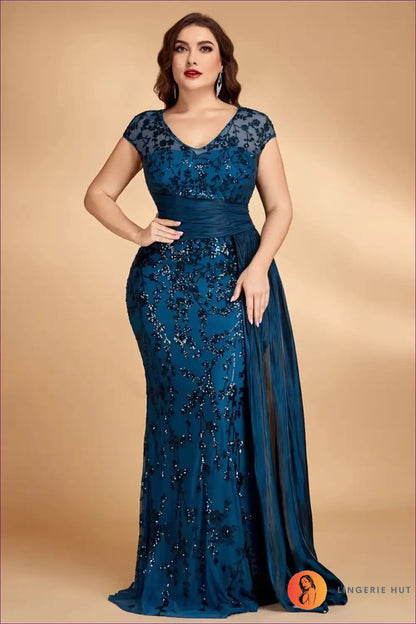 Sequin Midi Dress - Understated Glamour for any Evening - 2xl / Teal Blue - Dresses - Lingerie Hut - All Season