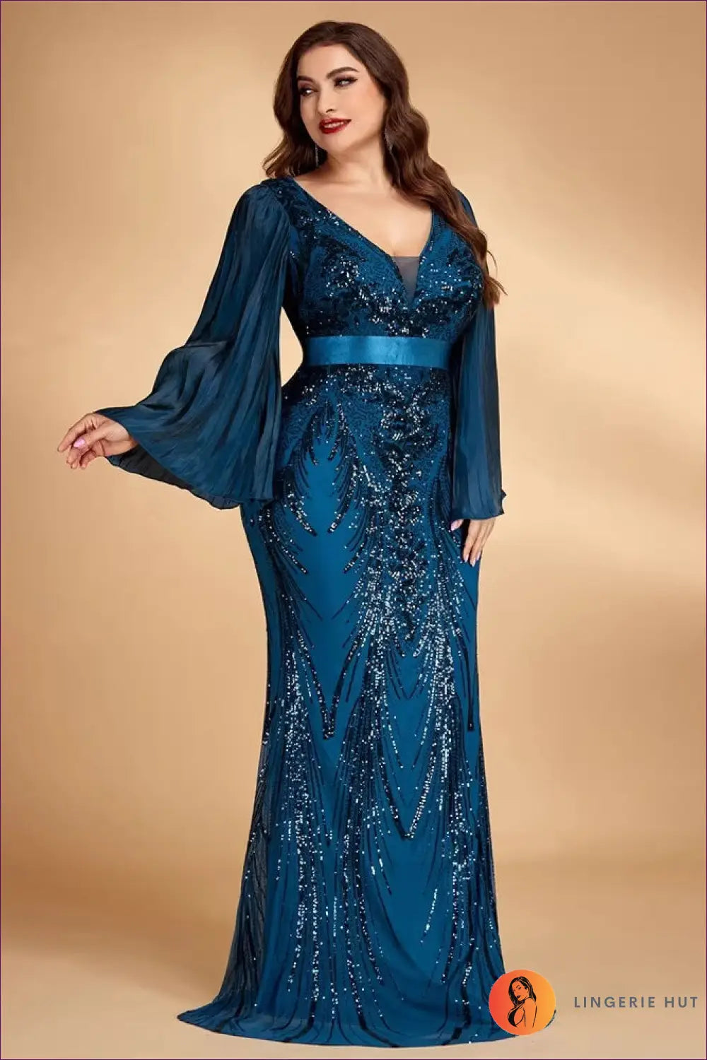 Sequin Maxi Evening Dress - Red Carpet Ready - Dresses - Lingerie Hut - Autumn • Backless • Bodycon • Boudoir