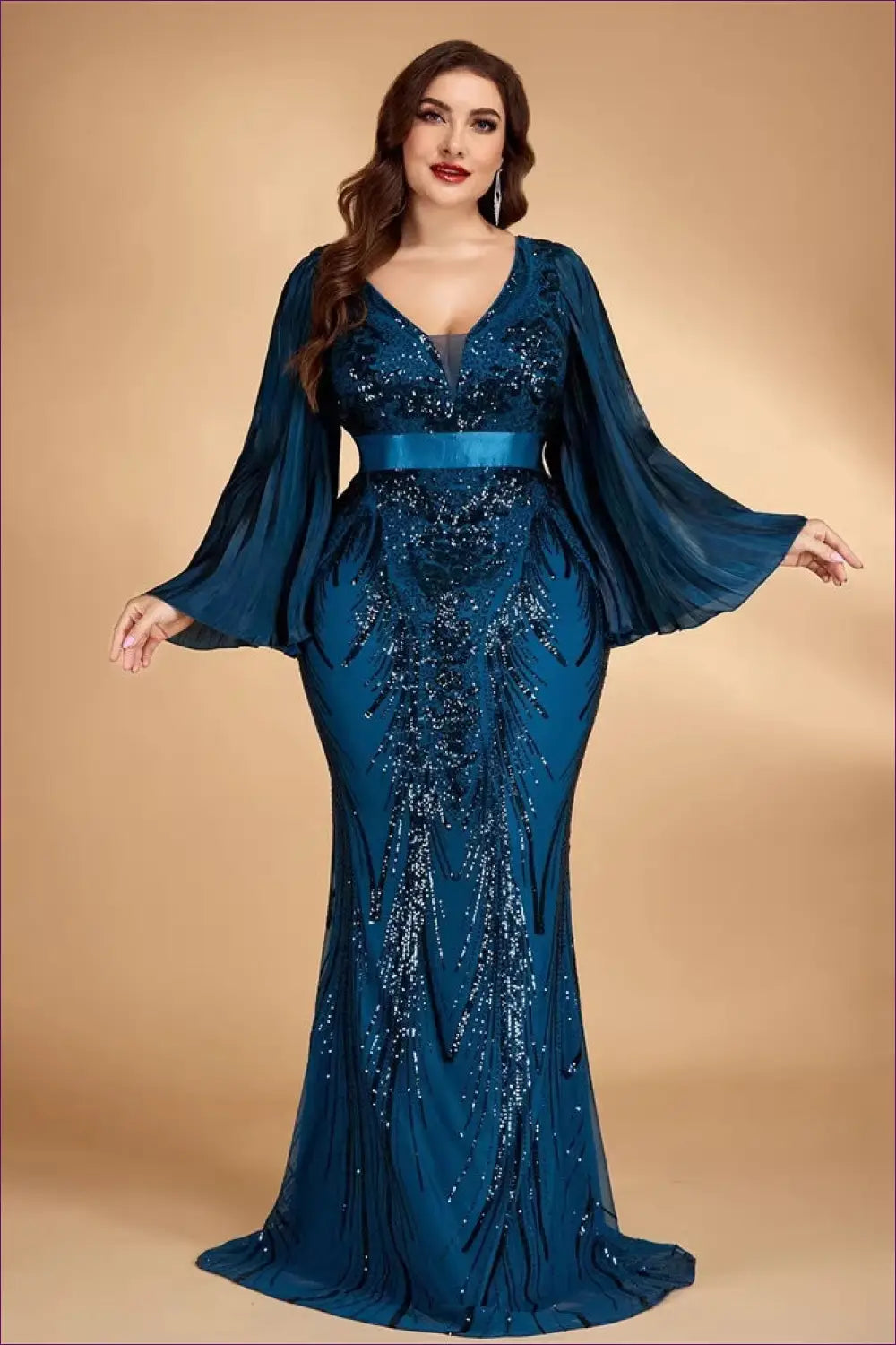 Sequin Maxi Evening Dress - Red Carpet Ready - Dresses - Lingerie Hut - Autumn • Backless • Bodycon • Boudoir