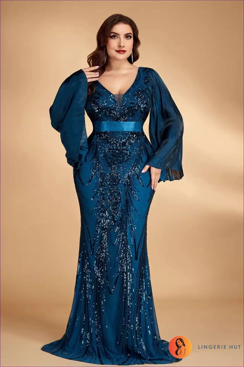 Sequin Maxi Evening Dress - Red Carpet Ready - Dresses - Lingerie Hut - Autumn • Backless • Bodycon • Boudoir