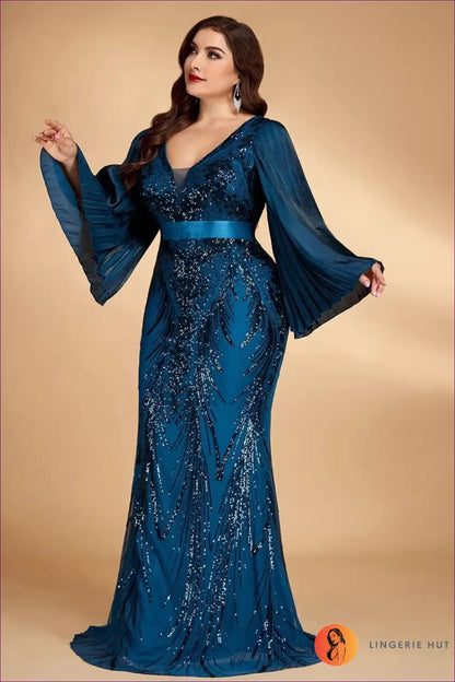 Sequin Maxi Evening Dress - Red Carpet Ready - Dresses - Lingerie Hut - Autumn • Backless • Bodycon • Boudoir