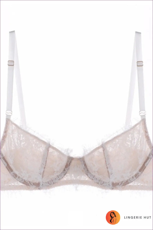Eyelash Lace Bra Set with Garter Detail - Parisian Allure