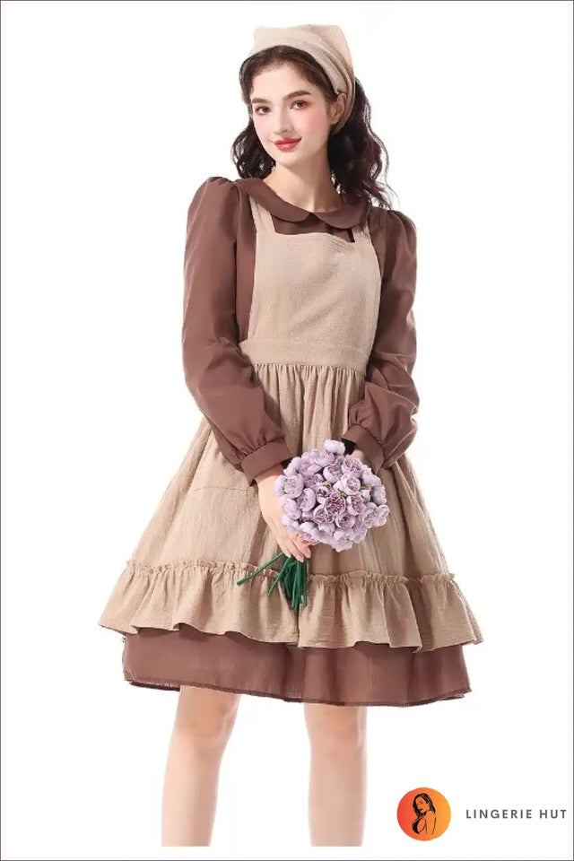Peasant Maid Costume with Apron Pinafore - Storybook Charm