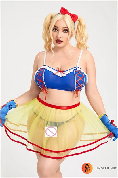 Fairytale Costume with Ribbon Lace-up Bodice - Storybook Charm - 01 / 4xl - just in • Party • Role Play • Theme Parties