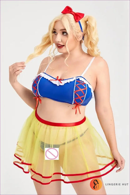 Fairytale Costume with Ribbon Lace-up Bodice - Storybook Charm - 01 / 4xl - just in • Party • Role Play • Theme Parties