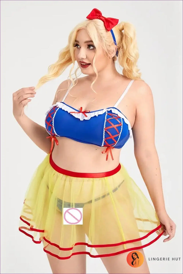 Fairytale Costume with Ribbon Lace-Up Bodice - Storybook Charm