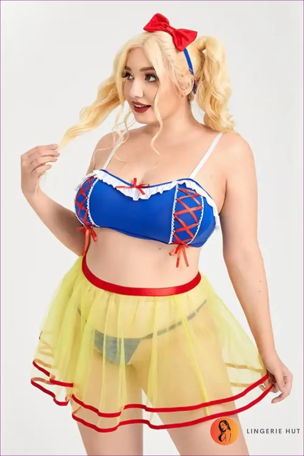 Fairytale Costume with Ribbon Lace-up Bodice - Storybook Charm - 01 / 4xl - just in • Party • Role Play • Theme Parties