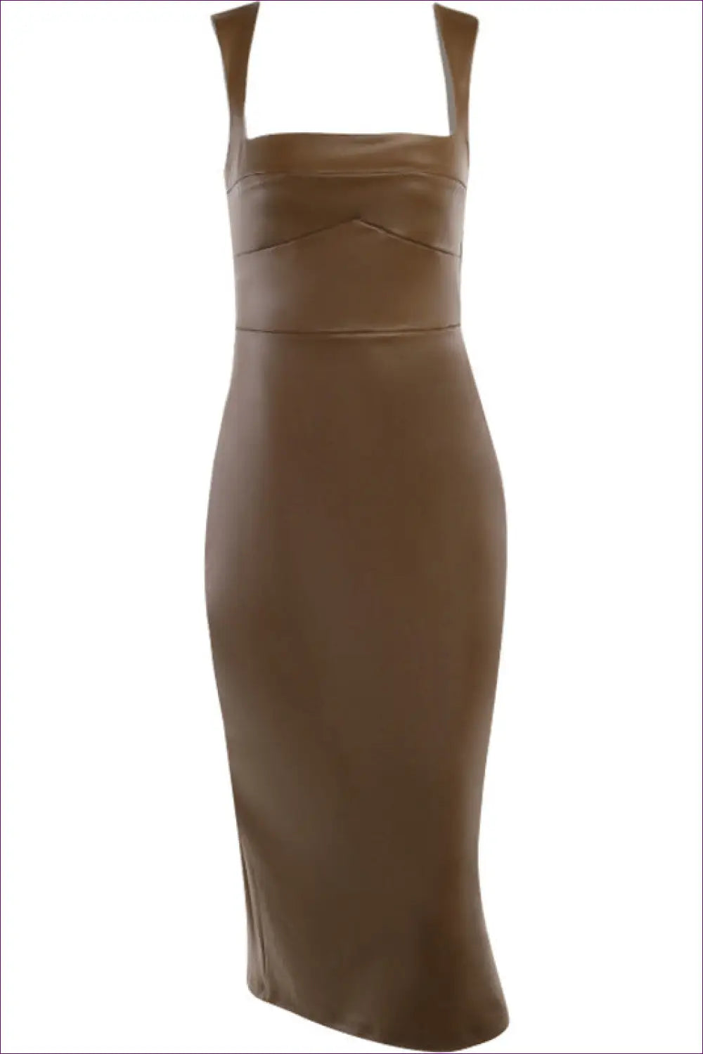 Faux Leather Bodycon Midi Dress - Effortless After-dark Impact - Dresses - Lingerie Hut - All Season • Clubwear • Date
