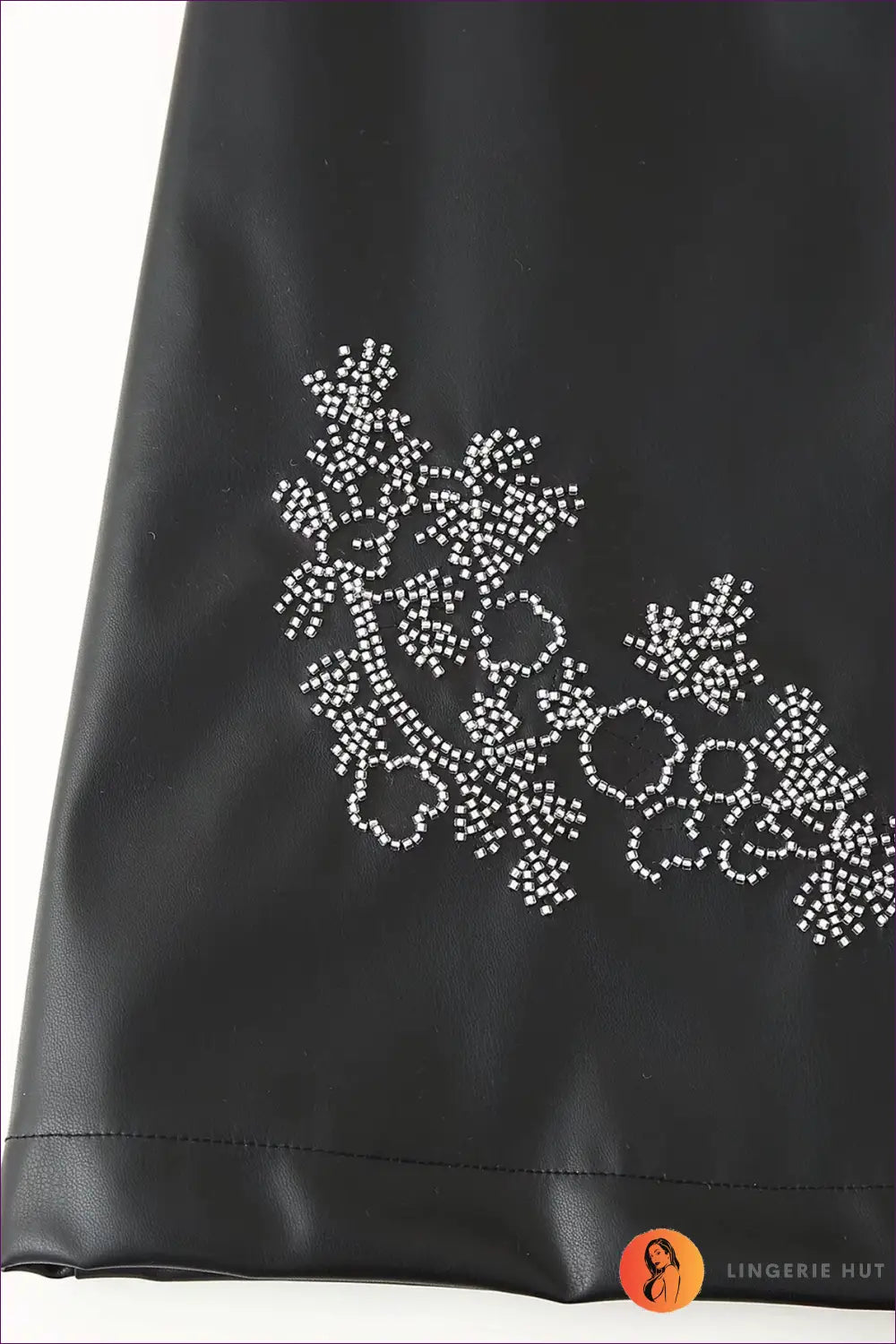 Faux Leather Mini Dress with Beading - Effortless City Glam - Dresses - Lingerie Hut - A-line • All Season • Autumn