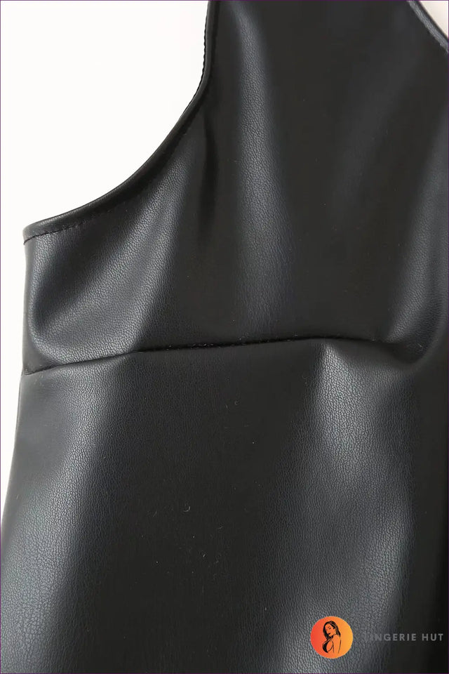 Faux Leather Mini Dress with Beading - Effortless City Glam