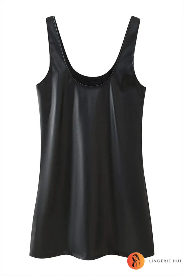 Faux Leather Mini Dress with Beading - Effortless City Glam