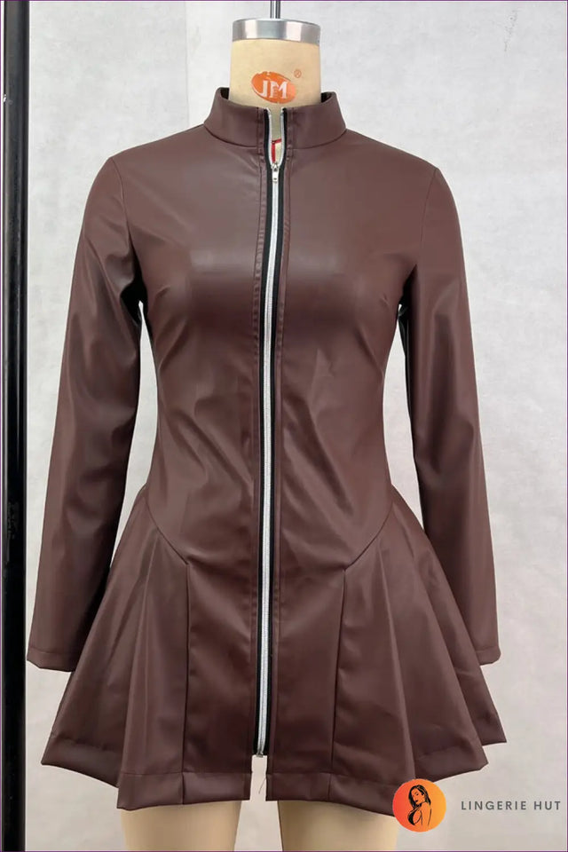 Faux Leather Mini Dress - City Nights, Unapologetically Bold