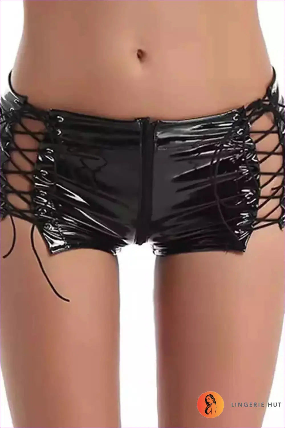 Faux Leather co Ord Set with Lace-up Cutout - Bold but Wearable - Outfit Sets - Lingerie Hut - All Season • Boudoir