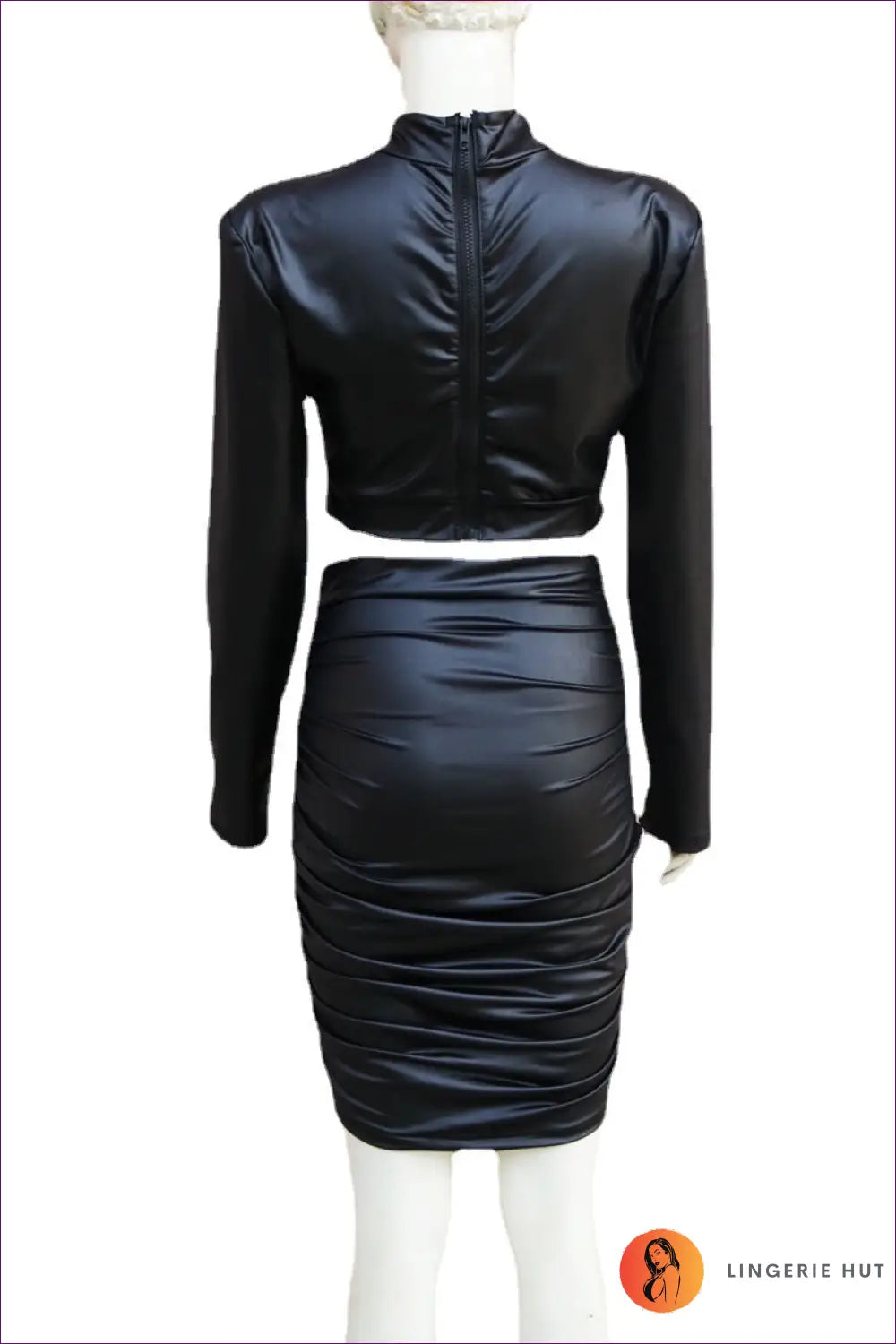 Faux Leather co Ord Set - Night out Energy - Outfit Sets - Lingerie Hut - All Season • Clubwear • Crop • Date Night