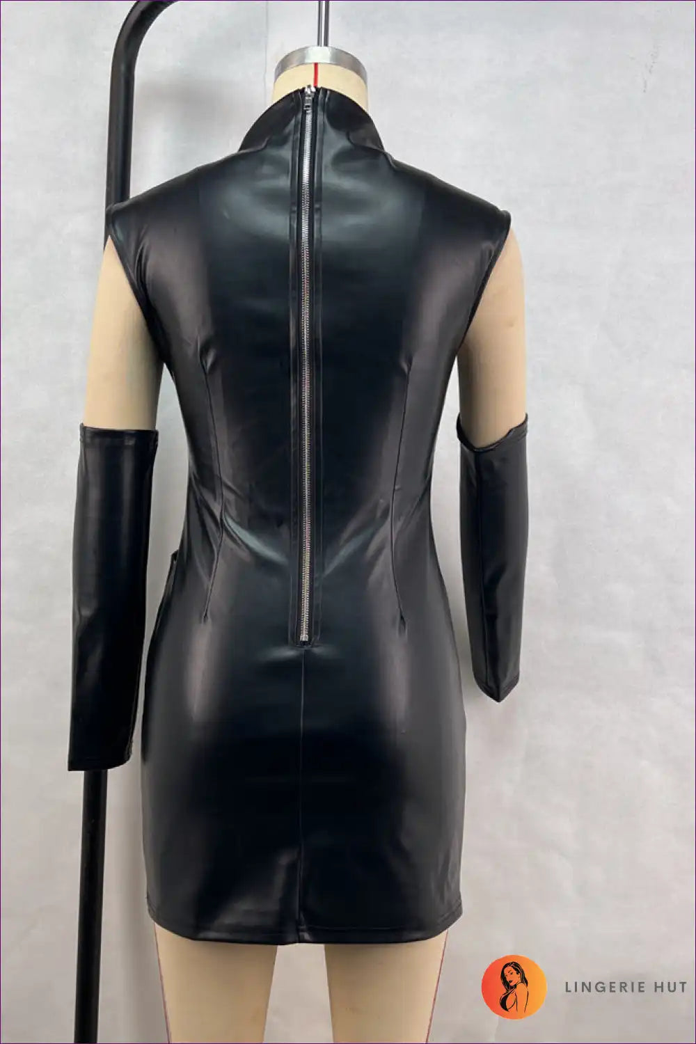 Faux Leather Pleated Bodycon Dress for Party Nights - Cool Edge Energy Bodycon, Clubwear, Evening Wear, Formal