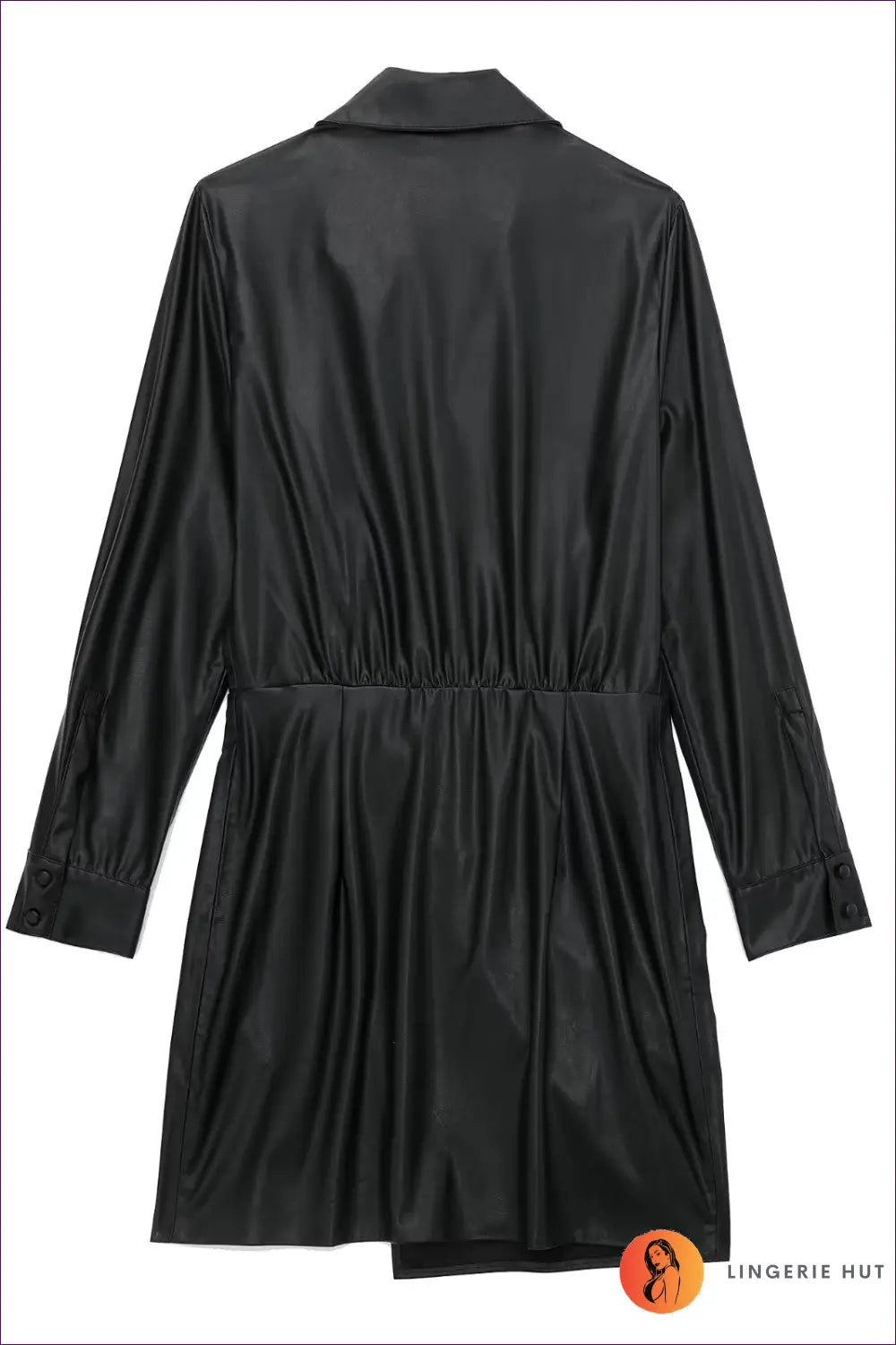 Faux Leather Wrap Mini Dress - Night out Glamour - Dresses - Lingerie Hut - All Season • Bodycon • Evening Wear • Formal