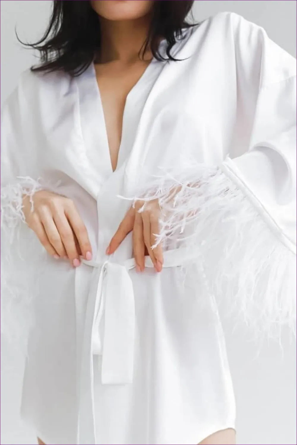 Experience Unparalleled Luxury With Our Feather Silk Night Robe, Designed To Keep You Feeling Sumptuous