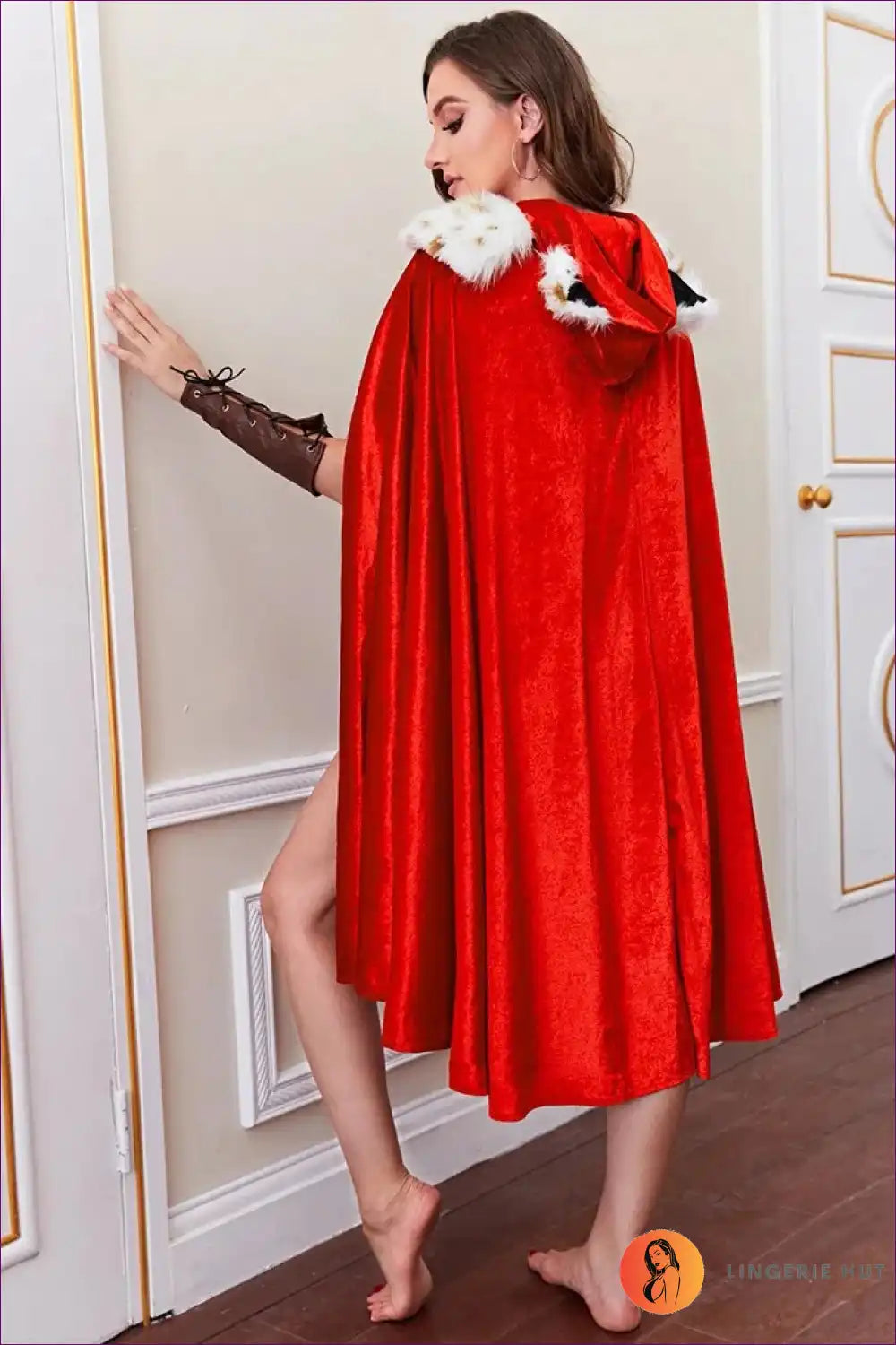 Elevate Your Holiday Glam With Our Festive Bodysuit Cape. Perfect For Christmas Roleplay And Night Club