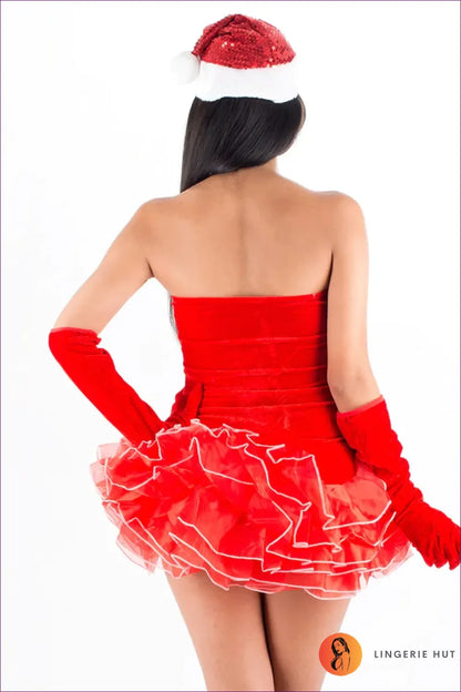 Celebrate In Style With Lingerie Hut’s Festive Sparkle Sequin Mini Dress. a Stunning Blend Of Velvet, Fur,