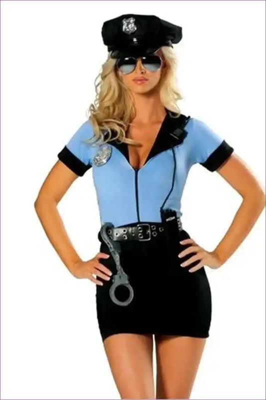 Fierce Femme Cop Costume - Sexy Police Officer Uniform for Bodycon, Costume, Halloween, Party,