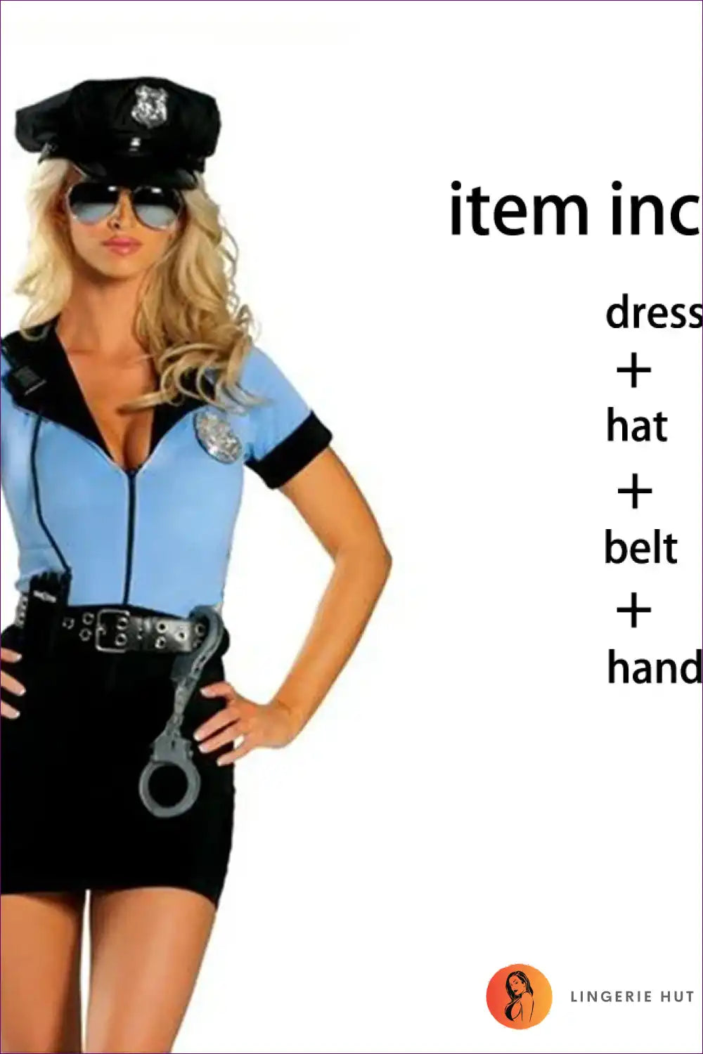 Fierce Femme Cop Costume - Sexy Police Officer Uniform for Bodycon, Costume, Halloween, Party,