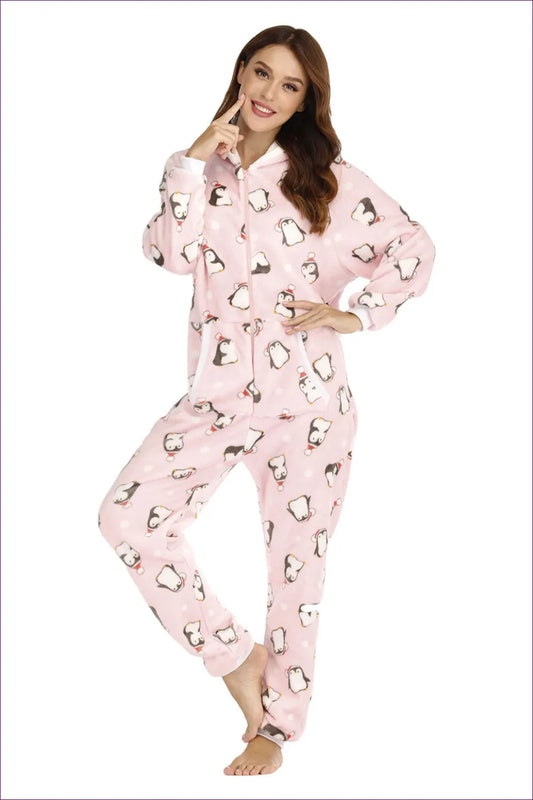 Jump Into Your Cozy Zone With Our Flannel Fun Animal Print Onesie. It’s Not Just a Onesie; It’s Celebration
