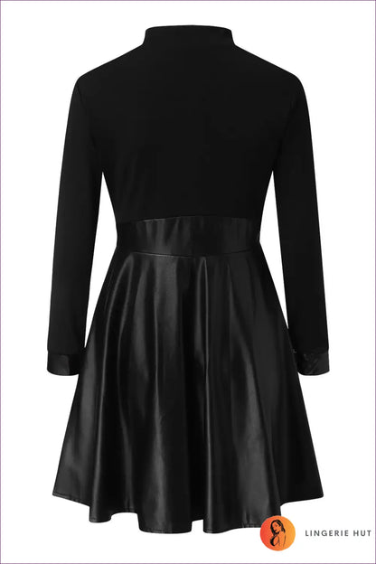 Flap Pocket Skater Dress with Stand Collar - Edgy Night out - just in • Lingerie - Hut