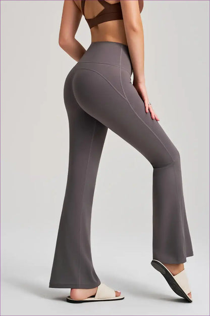 Fleece-lined High Waist Bootcut Leggings - Elevated Everyday Ease for Activewear, Casual, Everyday, Winter