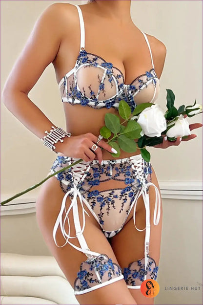 Let’s Make Every Day a Little More Fabulous! 💃💕 Flirty Fantasy Floral Bra Set - Unleash Your Playful Side! For