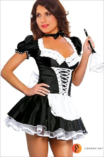 Flirty French Maid Costume - Playful Allure For Costume, Maid, Theme Parties