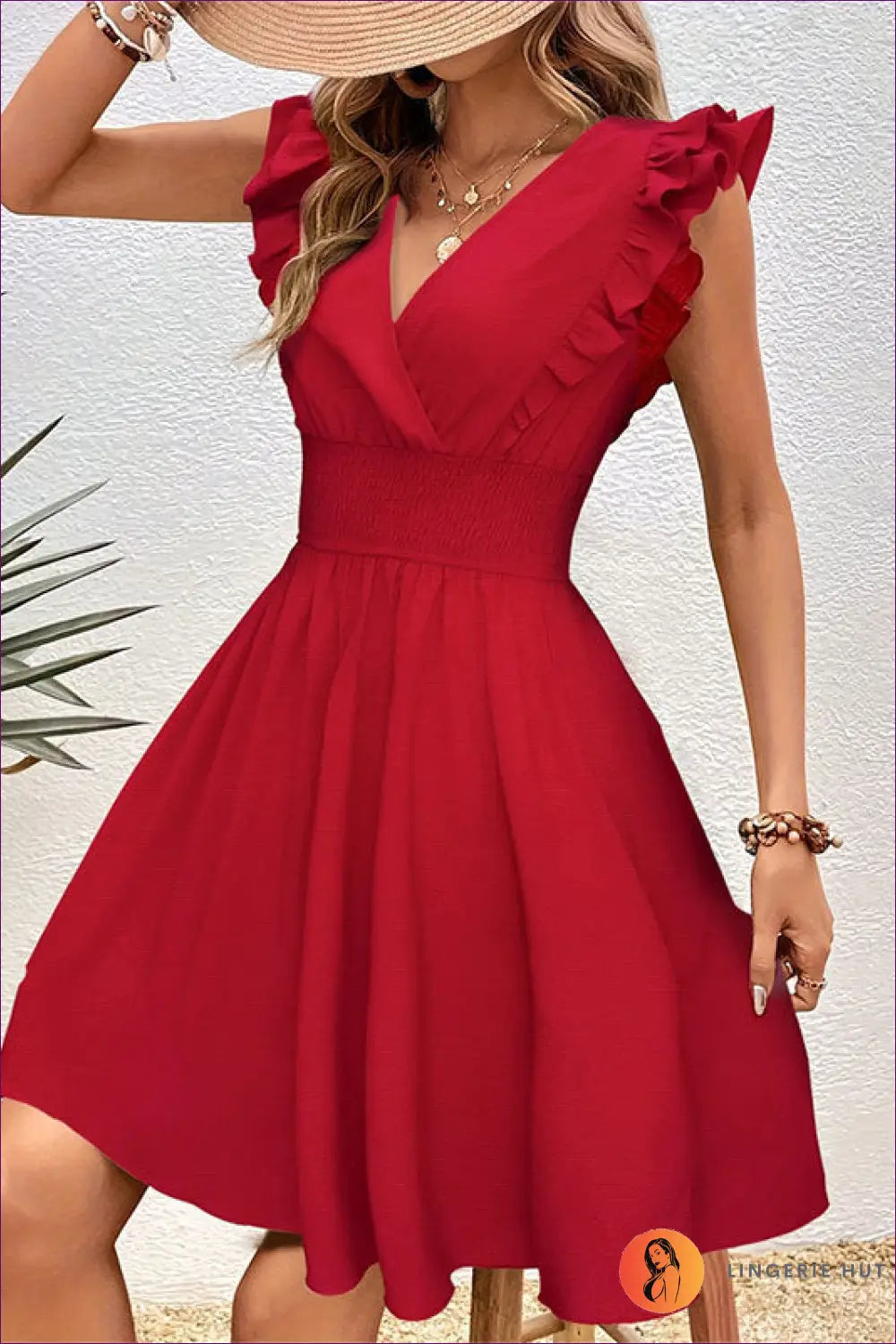 Flirty Red Ruffle Dress - Summer Essential