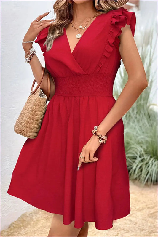 Flirty Red Ruffle Dress - Summer Essential