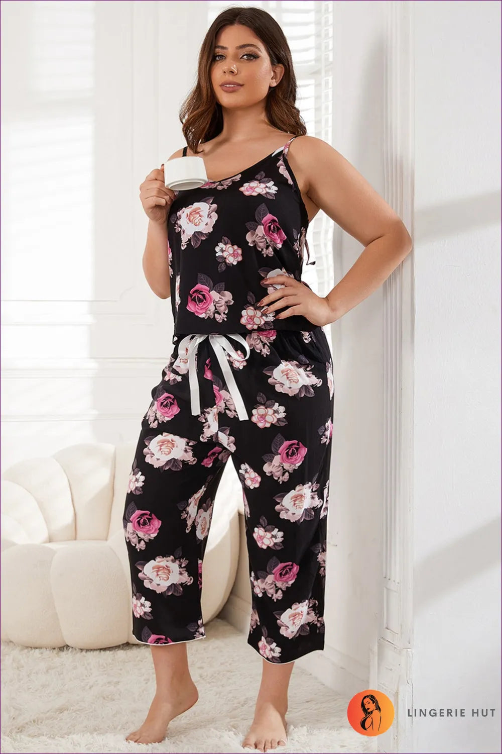 Floral Bliss Plus Size Pajamas - Lounge In Luxury