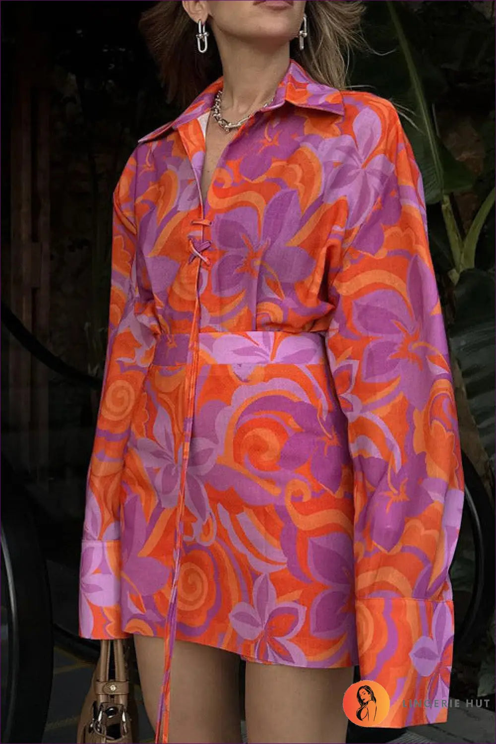 Floral Button-up Playsuit - Effortless Daytime Style - Clothing Tops - Lingerie Hut - Autumn • Boho • Casual • Everyday