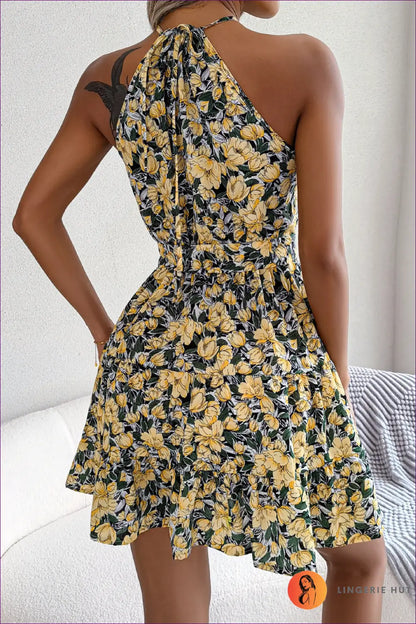 Floral Chiffon Mini Dress - Garden Party Ready - Dresses - Lingerie Hut - Backless • Casual • Everyday