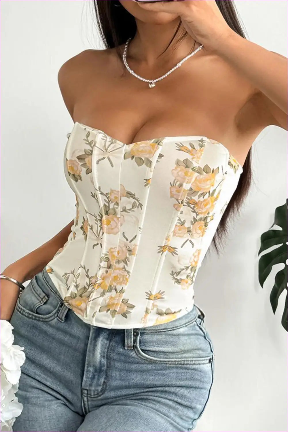 Floral Corset Top with Backless Cut - Bold but Wearable - Lingerie Hut - Backless • Date Night • Glamour