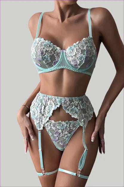 Floral Embroidered Lingerie Set - Private Luxury - just in • Hut
