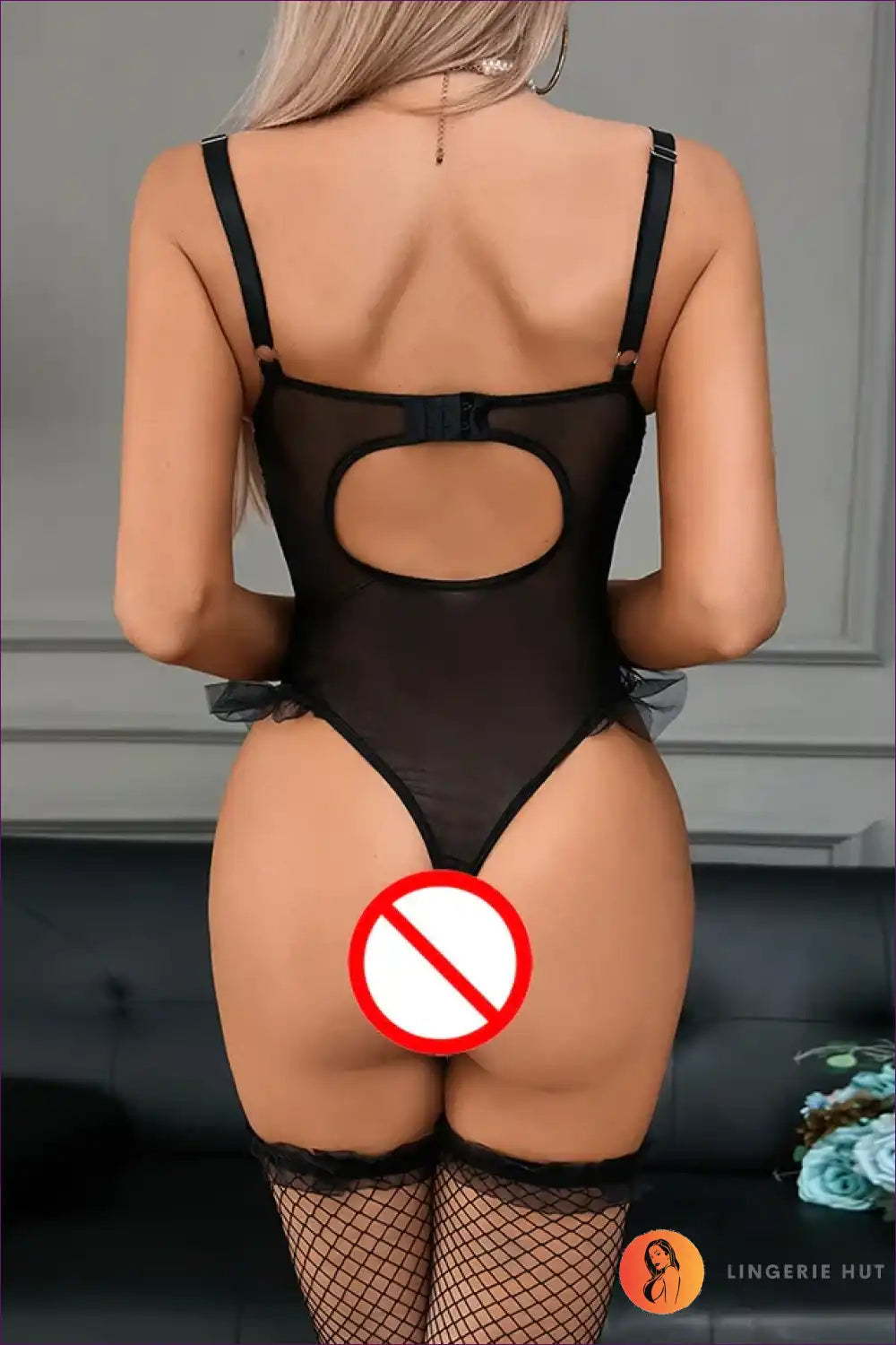 Floral Lace Bodysuit with Garter and Ruffle Detail - Editorial Romance for Bodysuit, Boudoir, Date Night,