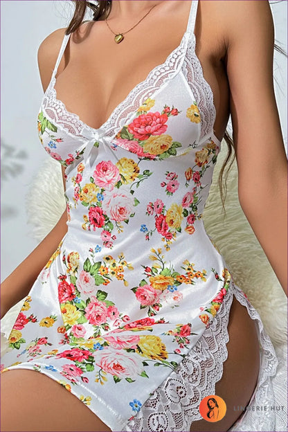 Floral Lace Trim Slip Dress – Romantic Blossoms