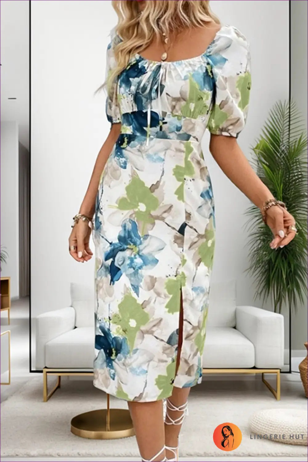 Floral A-line Midi Dress - Summer Evenings Sorted - s / Multi - Dresses - Casual • Everyday • Glamour - Lingerie Hut