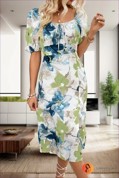 Floral A-line Midi Dress - Summer Evenings Sorted - Dresses - Casual • Everyday • Glamour - Lingerie Hut