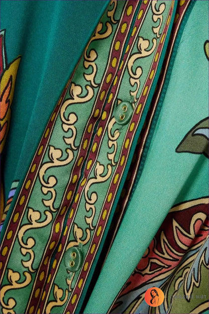 Floral Maxi Dress with Belt - Boho Elegance Effortless Movement - Dresses - Lingerie Hut - A-line • Autumn • Casual